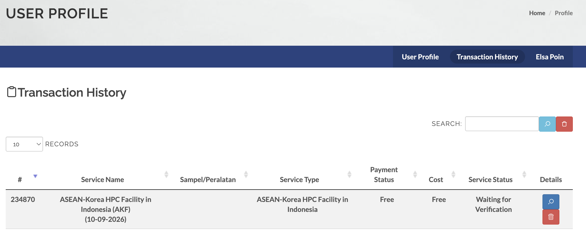 AKF transaction list